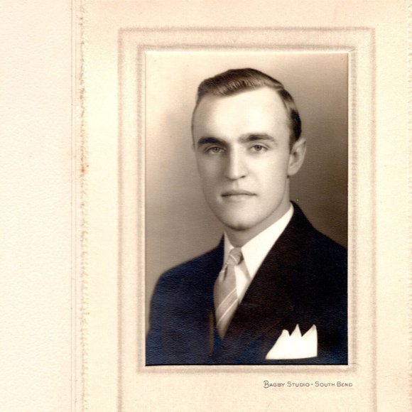 Other - Vintage Photo Black And White Portrait Man Studio Pose In Holder Decor